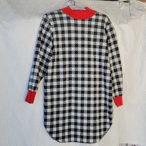 Undercover Wear shirt style long sleeve black and white checker warm sleepwear